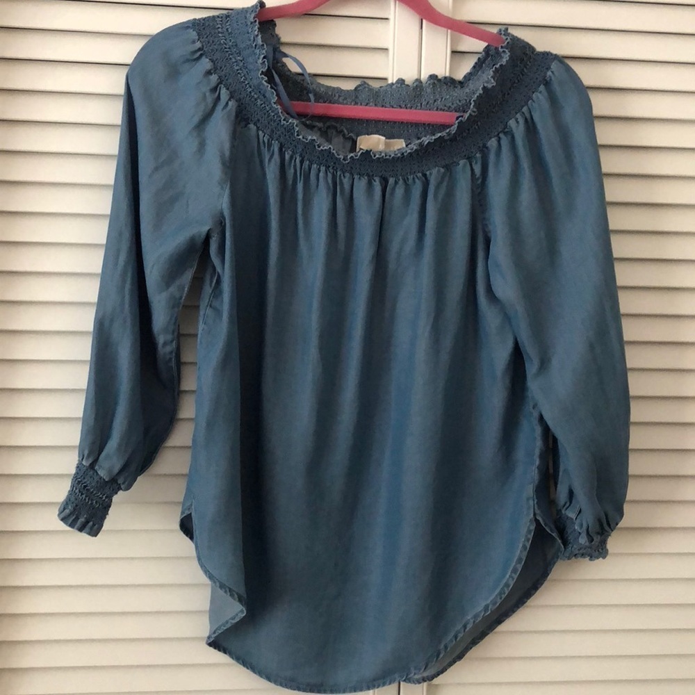 NEVER WORN: Michael Kors Chambray Off-Shoulder top